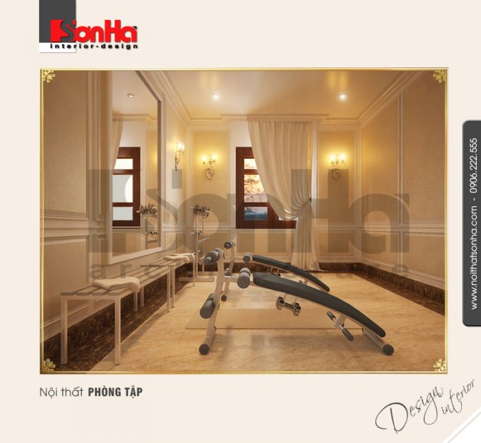 8.Mẫu nội thất phòng tập đơn giản