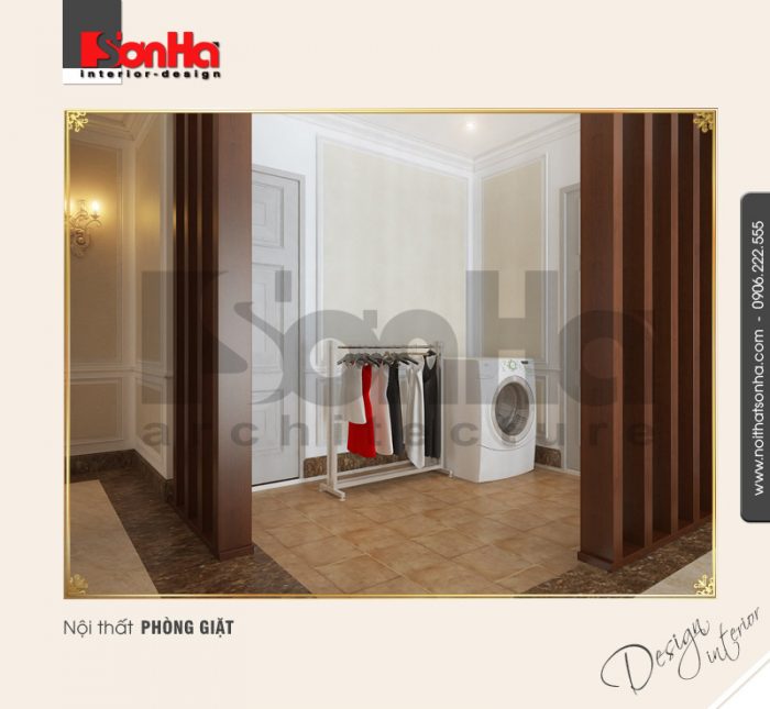 9.Thiết kế nội thất phòng giặt bố trí đơn giản