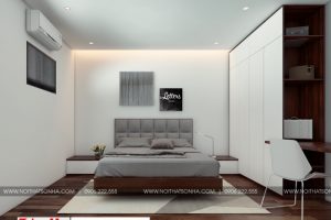 1 Thiết kế nội thất phòng ngủ hiện đại 1 căn hộ cho thuê tại hải phòng