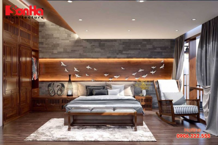 Thiết kế phòng ngủ phong cách đồng quê đẹp mắt với nội thất gỗ 
