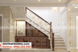 13 Thiết kế nội thất sảnh thang nhà ống tân cổ điển 3 phòng ngủ tại hà nội sh nop 0199