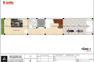 16 Mặt bằng tầng 1 nhà ống tân cổ điển 5 tầng tại hà nội sh nop 0199