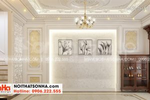 3 Không gian nội thất gara nhà ống tân cổ điển 5 tầng tại hà nội sh nop 0199