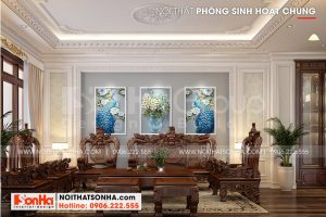 6 Nội thất phòng sinh hoạt chung nhà ống kiểu tân cổ điển mặt tiền 3,4m tại hà nội sh nop 0199