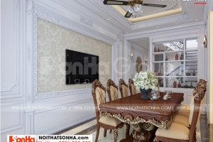 7 Thiết kế nội thất phòng ăn nhà ống tân cổ điển 5 tầng tại hà nội sh nop 0199